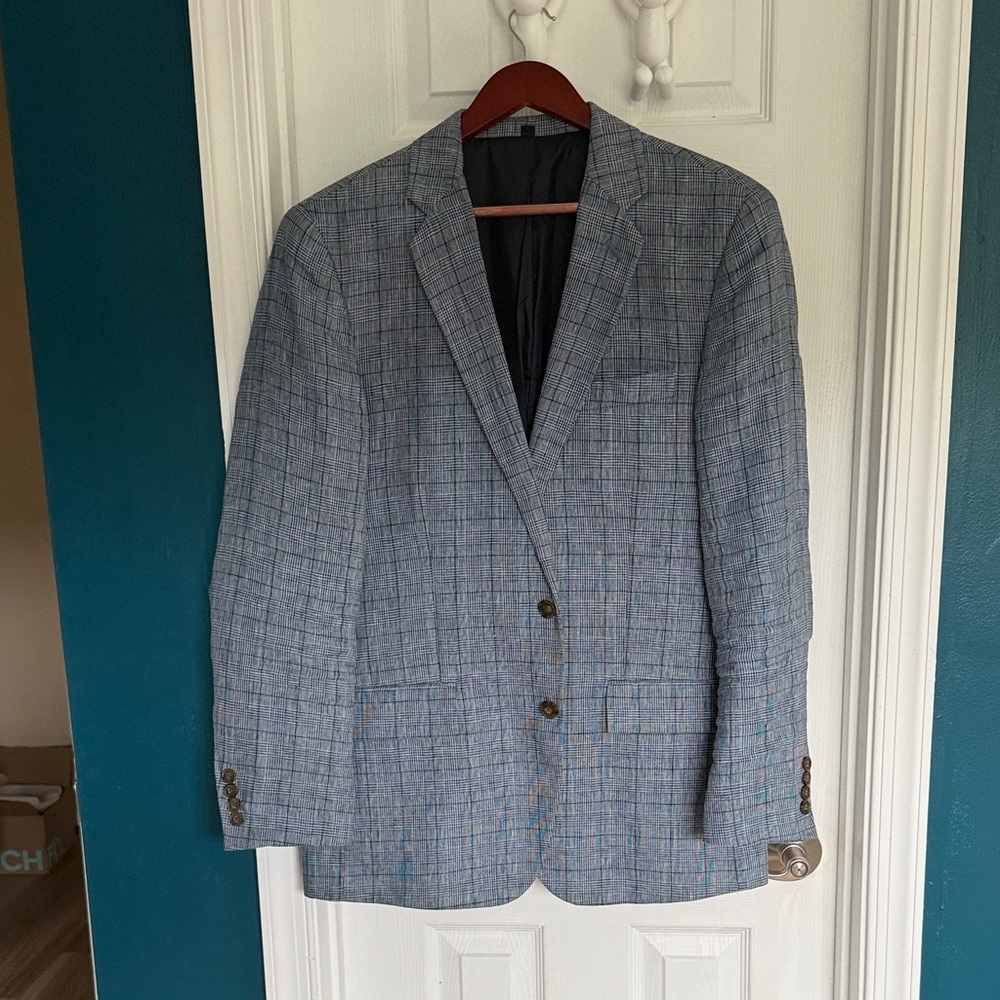 Men's Blue Plaid J Crew Blazer